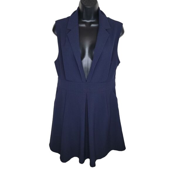Lulus Prep Work Navy Blue Sleeveless Dress Size Large - Picture 2 of 8